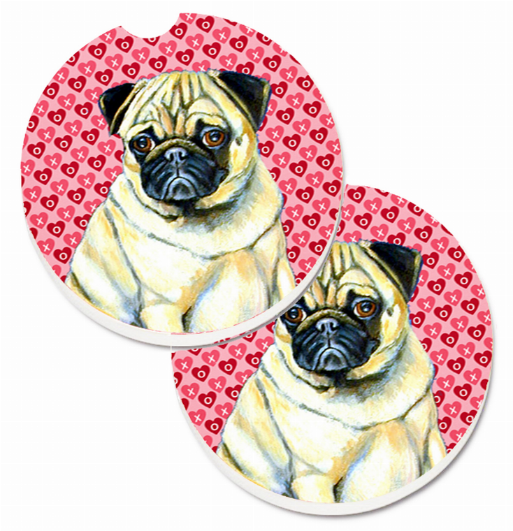Dog Themed Valentine's Day Cup Holder Car Coasters (Set of 2) - 638508588036