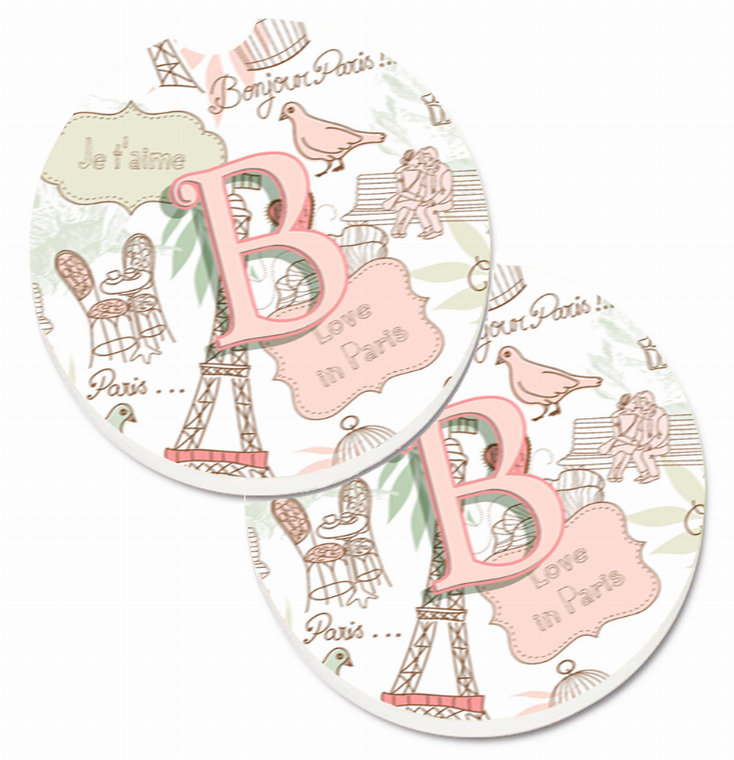 Letter Love in Paris Cup Holder Car Coasters (Set of 2) - 638508583628