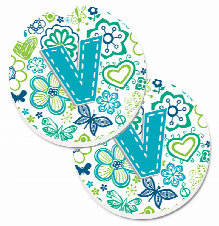 Letter Floral Cup Holder Car Coasters (Set of 2) - 638508584854