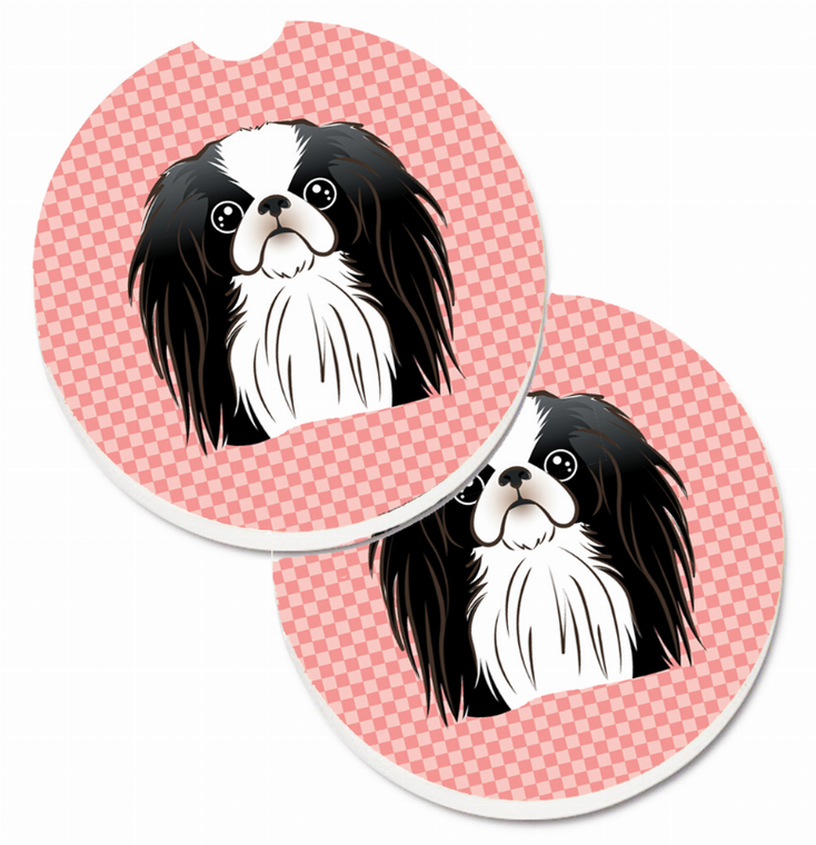 Dog Themed Checkered Cup Holder Car Coasters (Set of 2) - 638508564849