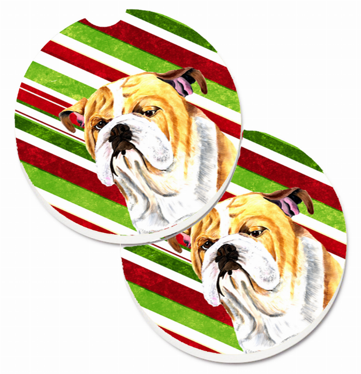 Dog Themed Holiday Christmas Cup Holder Car Coasters (Set of 2) - 638508591173
