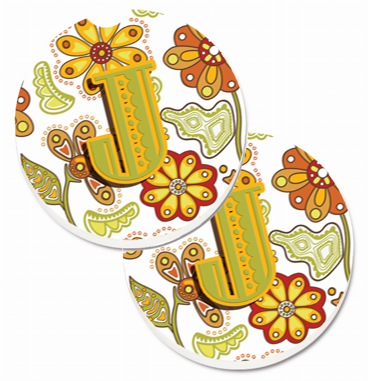 Letter Floral Cup Holder Car Coasters (Set of 2) - 638508583963
