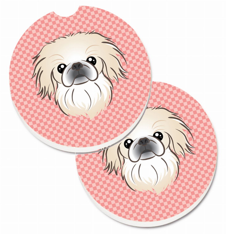 Dog Themed Checkered Cup Holder Car Coasters (Set of 2) - 638508564757