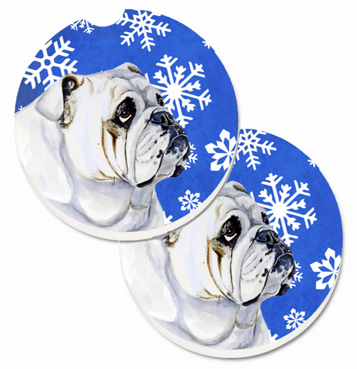 Dog Themed Holiday Christmas Cup Holder Car Coasters (Set of 2) - 638508587732
