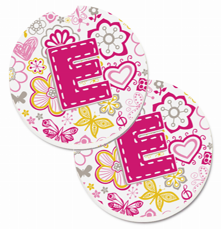 Letter Floral Cup Holder Car Coasters (Set of 2) - 638508584427