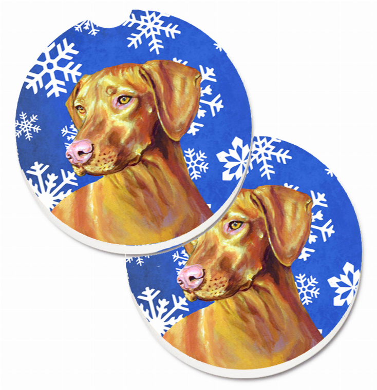 Dog Themed Holiday Christmas Cup Holder Car Coasters (Set of 2) - 638508589224