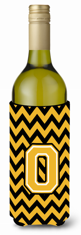 Monogram Letter Chevron Wine Bottle Hugger - 638508016874