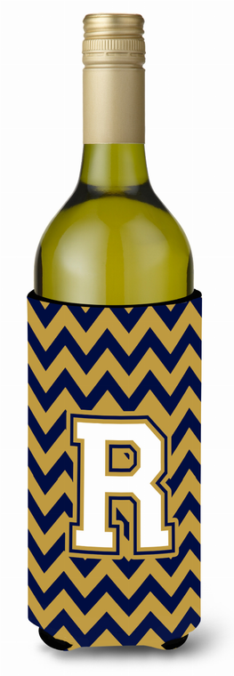 Monogram Letter Chevron Wine Bottle Hugger - 638508031686