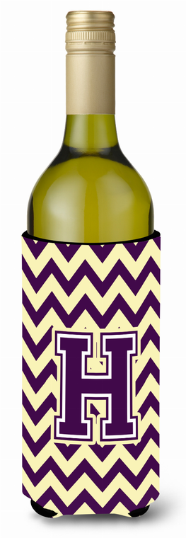 Monogram Letter Chevron Wine Bottle Hugger - 638508032362