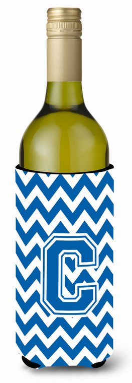 Monogram Letter Chevron Wine Bottle Hugger - 638508030757