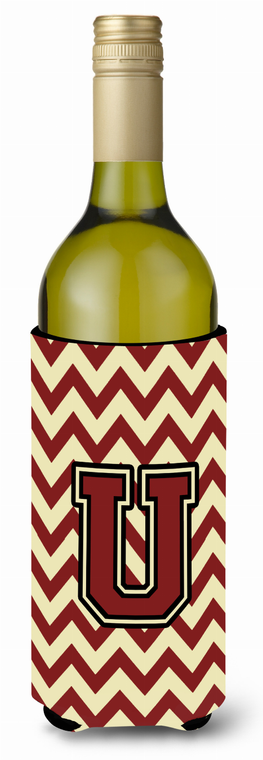 Monogram Letter Chevron Wine Bottle Hugger - 638508034830