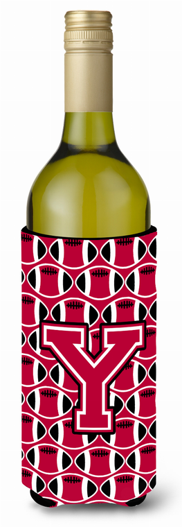 Monogram Letter Football Wine Bottle Hugger - 638508049155