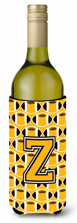 Monogram Letter Football Wine Bottle Hugger - 638508049940