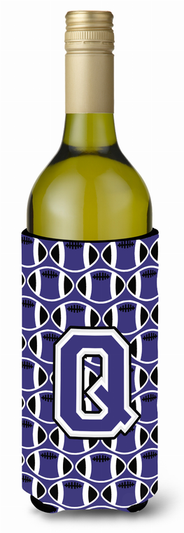 Monogram Letter Football Wine Bottle Hugger - 638508040251