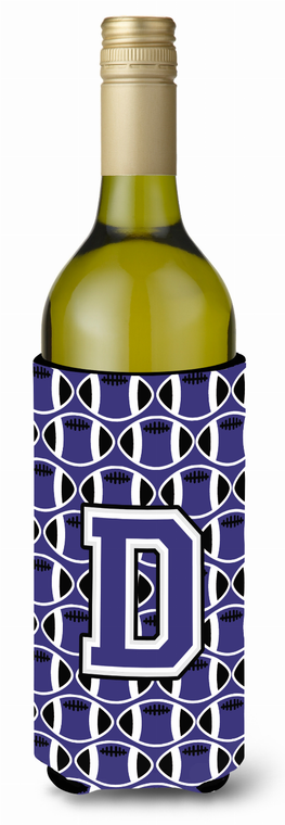 Monogram Letter Football Wine Bottle Hugger - 638508040121