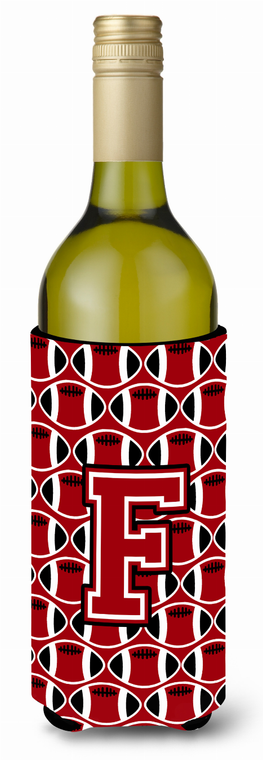 Monogram Letter Football Wine Bottle Hugger - 638508044280