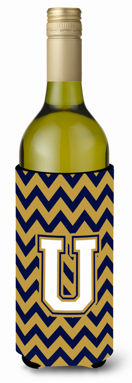 Monogram Letter Chevron Wine Bottle Hugger - 638508031716
