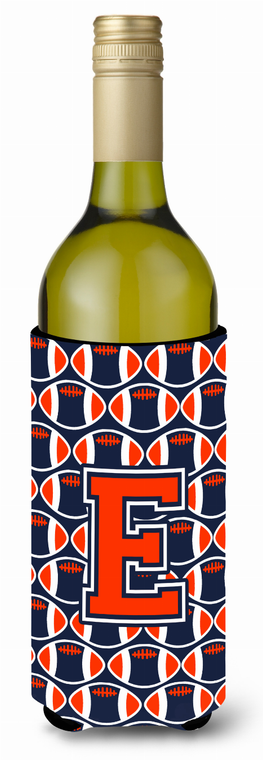 Monogram Letter Football Wine Bottle Hugger - 638508038579