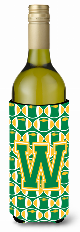 Monogram Letter Football Wine Bottle Hugger - 638508041098