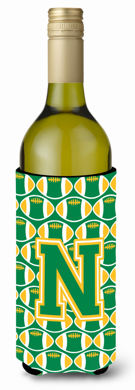 Monogram Letter Football Wine Bottle Hugger - 638508041005
