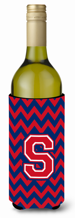 Monogram Letter Chevron Wine Bottle Hugger - 638508017697