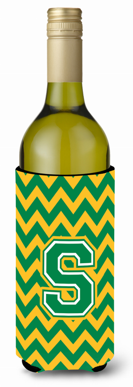 Monogram Letter Chevron Wine Bottle Hugger - 638508033253
