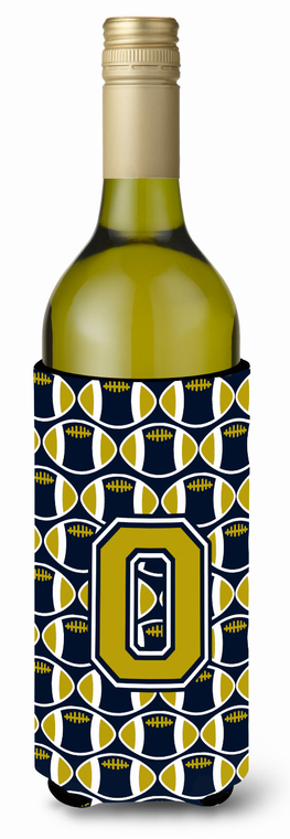 Monogram Letter Football Wine Bottle Hugger - 638508045157