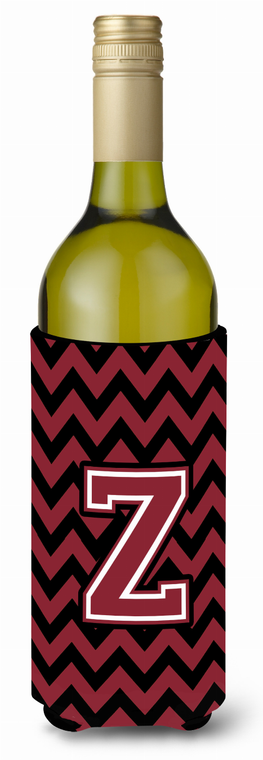 Monogram Letter Chevron Wine Bottle Hugger - 638508016201