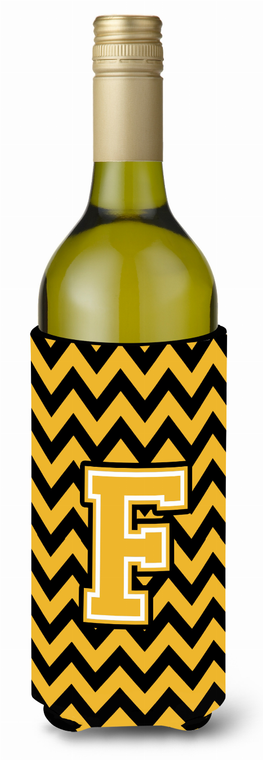 Monogram Letter Chevron Wine Bottle Hugger - 638508016782