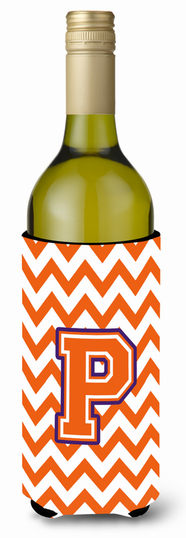 Monogram Letter Chevron Wine Bottle Hugger - 638508035561