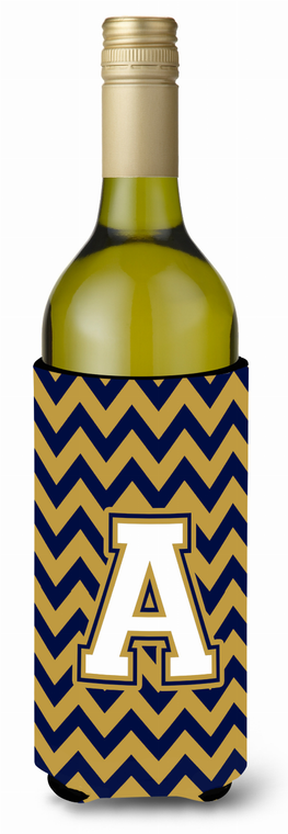 Monogram Letter Chevron Wine Bottle Hugger - 638508031518