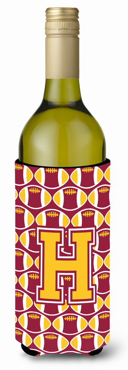 Monogram Letter Football Wine Bottle Hugger - 638508050540