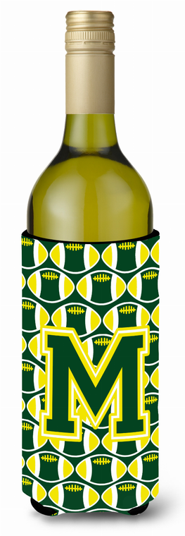 Monogram Letter Football Wine Bottle Hugger - 638508045911