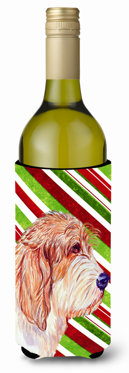 Candy Cane Holiday Christmas Design with Dog Wine Bottle Hugger - 615872701414
