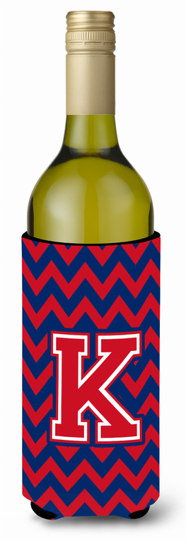 Monogram Letter Chevron Wine Bottle Hugger - 638508017611