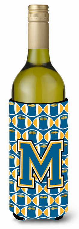 Monogram Letter Football Wine Bottle Hugger - 638508047472