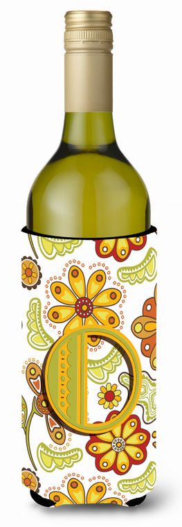 Monogram Letter Floral Wine Bottle Hugger - 638508018687