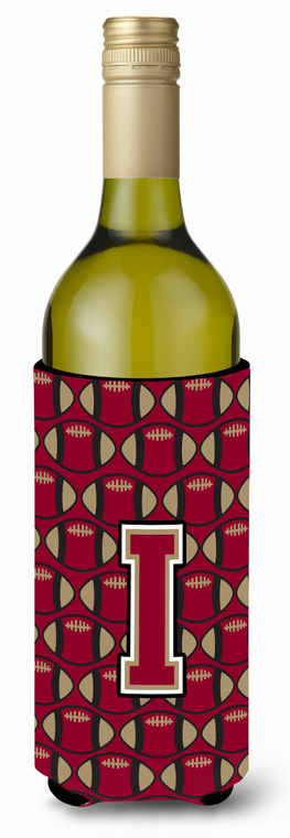 Monogram Letter Football Wine Bottle Hugger - 638508048219