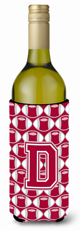 Monogram Letter Football Wine Bottle Hugger - 638508037787