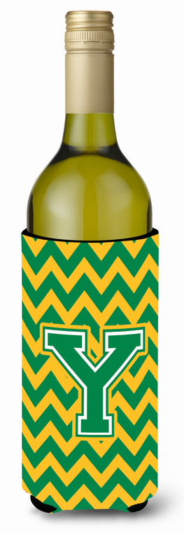 Monogram Letter Chevron Wine Bottle Hugger - 638508033314