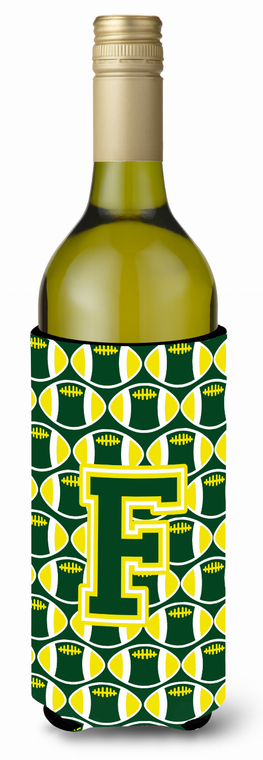 Monogram Letter Football Wine Bottle Hugger - 638508045843
