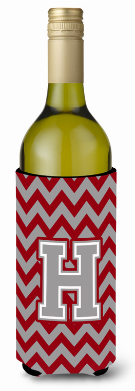 Monogram Letter Chevron Wine Bottle Hugger - 638508008909