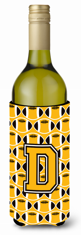 Monogram Letter Football Wine Bottle Hugger - 638508049728