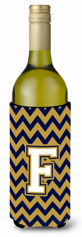 Monogram Letter Chevron Wine Bottle Hugger - 638508031563