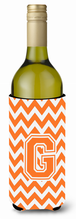 Monogram Letter Chevron Wine Bottle Hugger - 638508010971