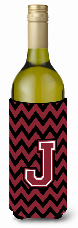 Monogram Letter Chevron Wine Bottle Hugger - 638508016041