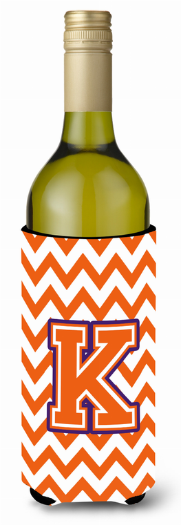 Monogram Letter Chevron Wine Bottle Hugger - 638508035516