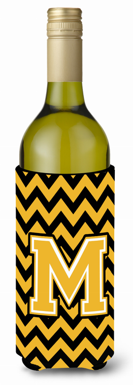 Monogram Letter Chevron Wine Bottle Hugger - 638508016850