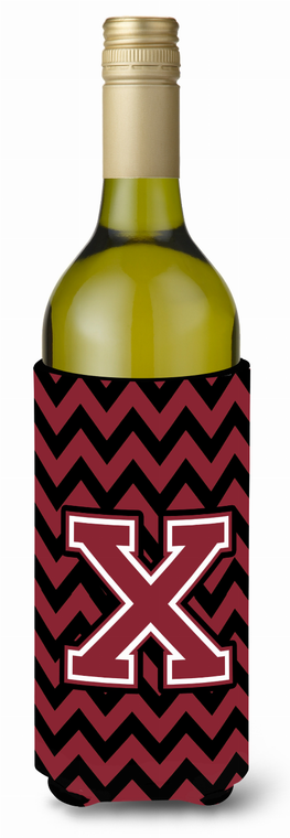 Monogram Letter Chevron Wine Bottle Hugger - 638508016188