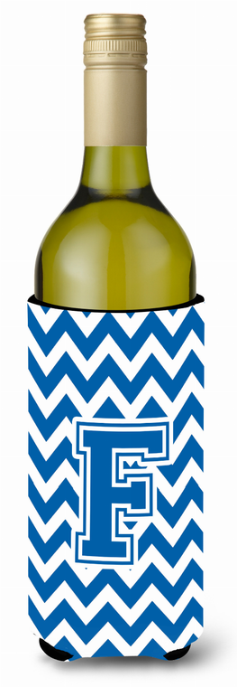Monogram Letter Chevron Wine Bottle Hugger - 638508030788